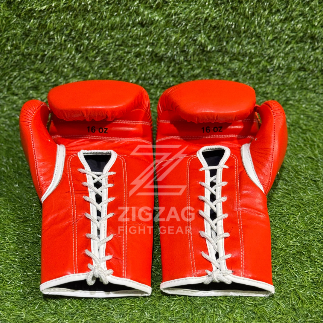 Winning Boxing Gloves Lace Up Sparring Boxing Gloves –  Orange 100% Genuine Leather