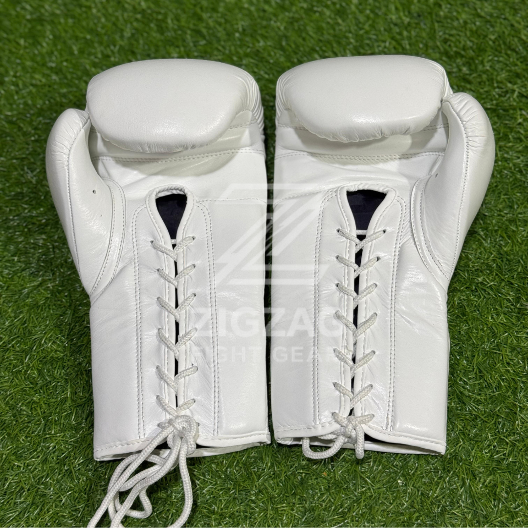 Winning Boxing Gloves Lace Up Sparring Boxing Gloves – White 100% Genuine Leather