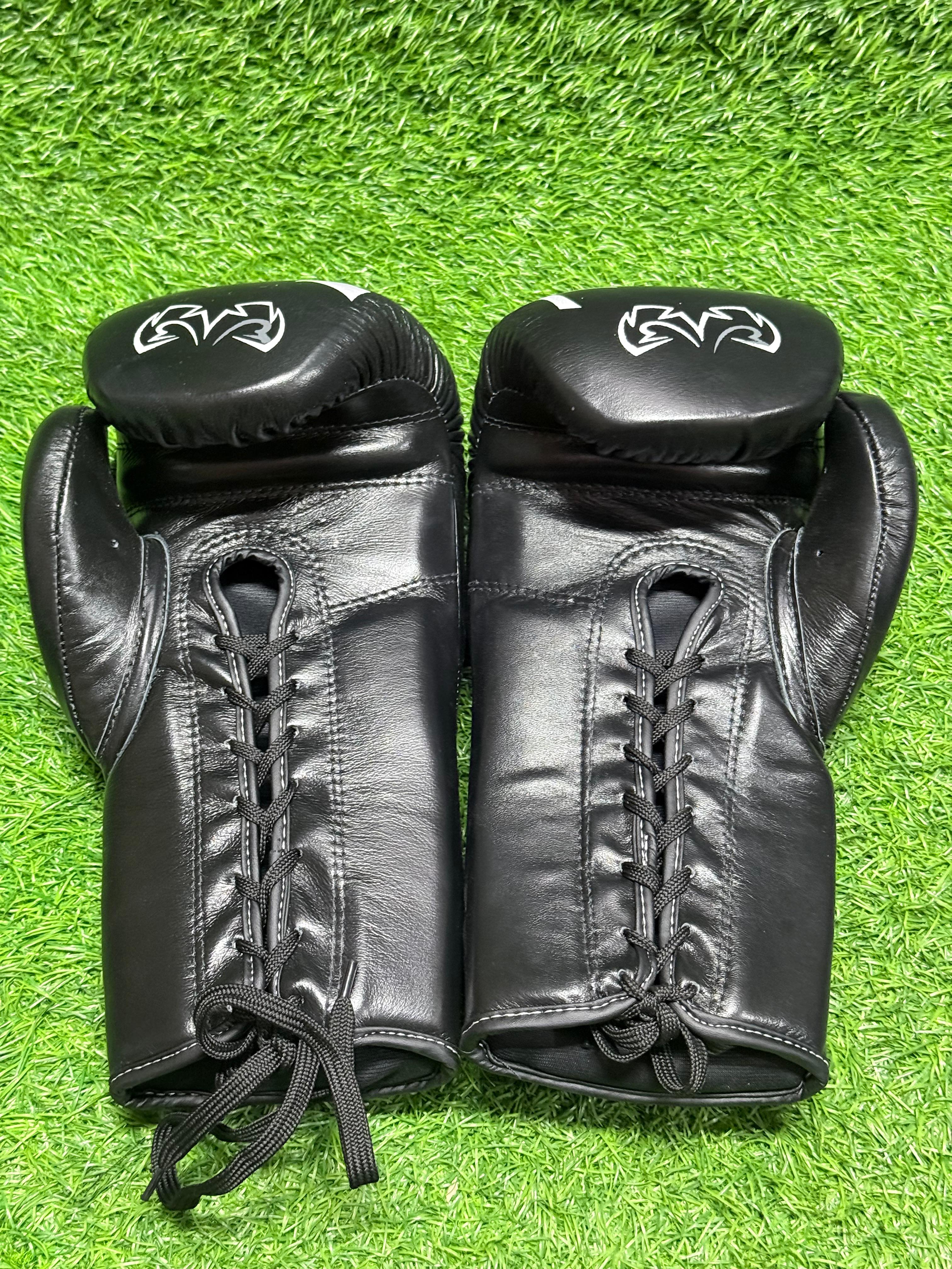 Rival RFX Guerrero Lace Track Boxing Gloves Black – Professional Lace-Up Training Gloves (14oz)